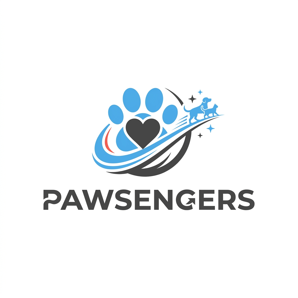 Pawsengers.com brand logo concept