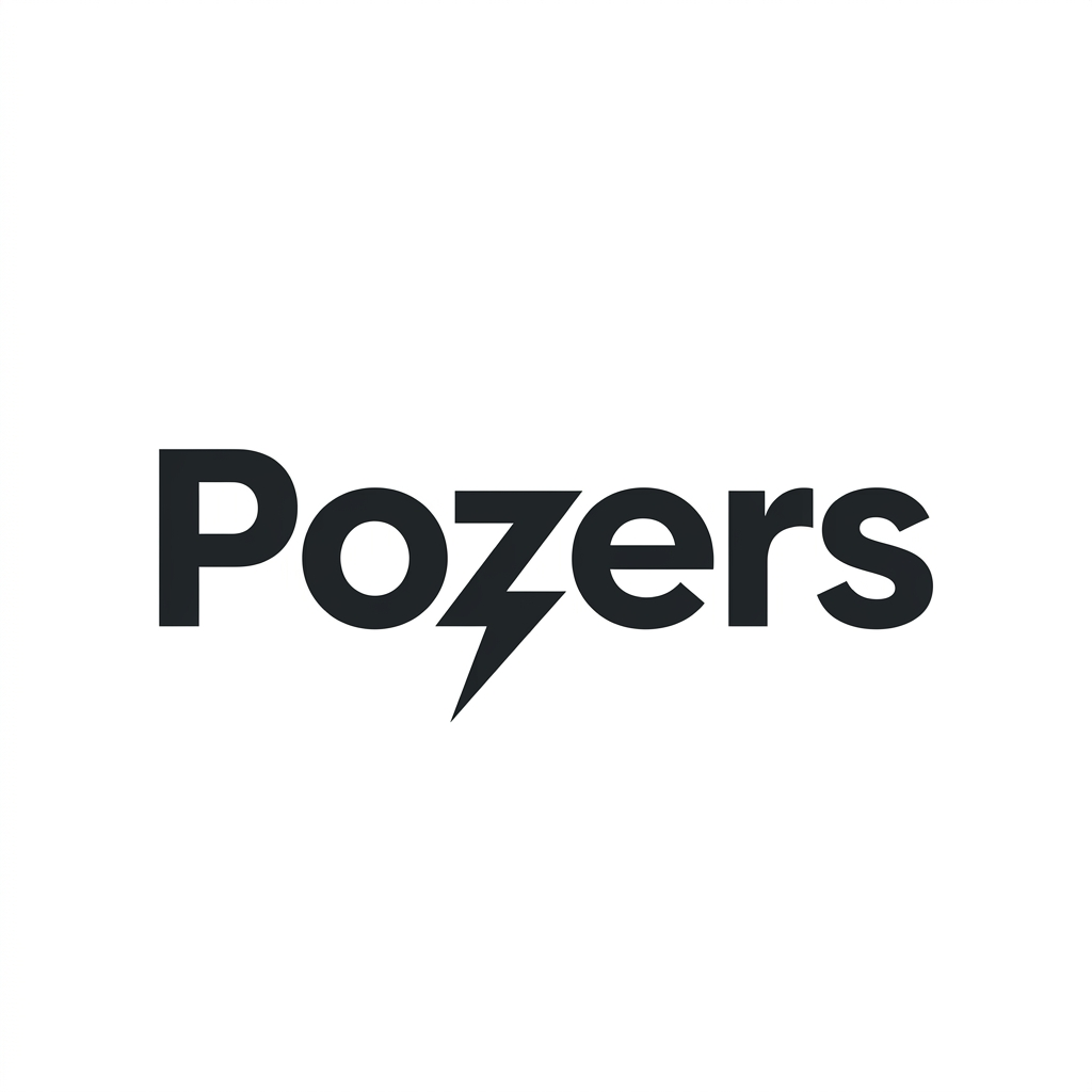 Pozers.com brand logo concept